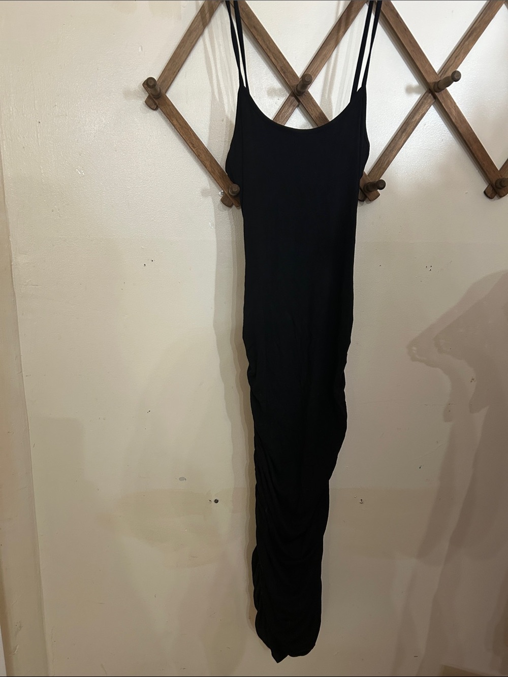Sleek Black Double-Strap Maxi Dress